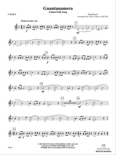 Guantanamera: 1st F Horn