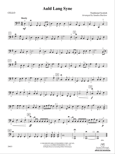 Auld Lang Syne: Cello