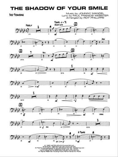 The Shadow of Your Smile (from The Sandpiper): 3rd Trombone