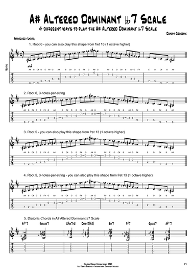 A# Altered Dominant bb7 Scale (4 Ways to Play)