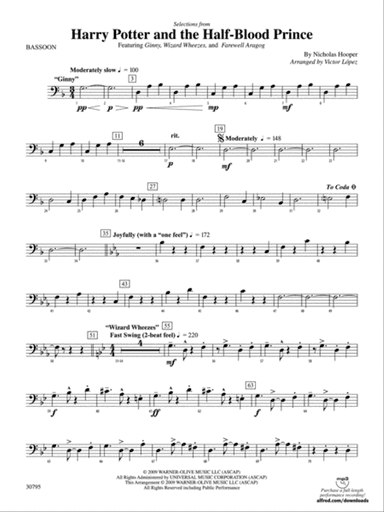 Harry Potter and the Half-Blood Prince, Selections from: Bassoon