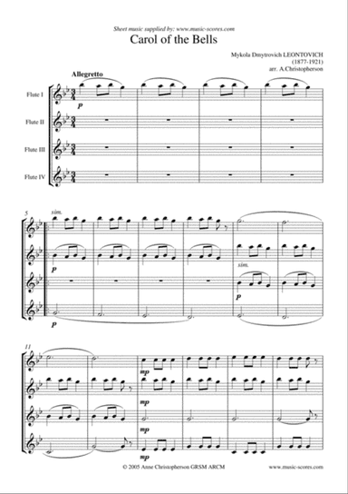 Carol of the Bells - Flute Quartet