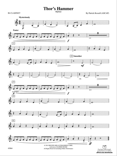 Thor's Hammer: 1st B-flat Clarinet