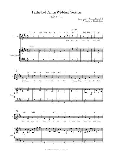 Pachelbel Canon Wedding Version solo and piano