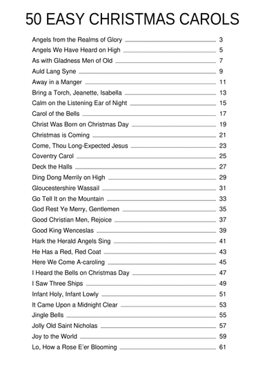BEST CHRISTMAS COLLECTION (50 CAROLS) - Easy Piano Sheet Music For Beginner Pianists