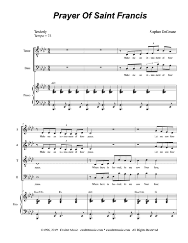 Prayer Of Saint Francis (for SATB)