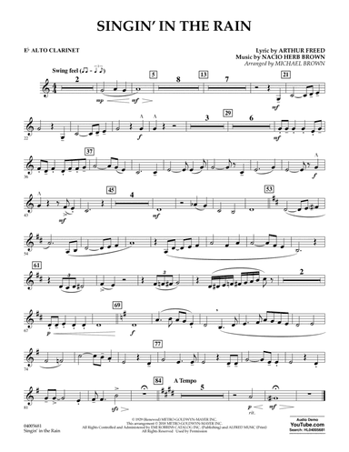 Singin' in the Rain (arr. Michael Brown) - Eb Alto Clarinet