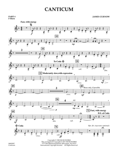 Canticum - Pt.4 - F Horn