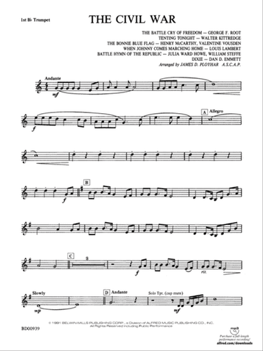 The Civil War: 1st B-flat Trumpet