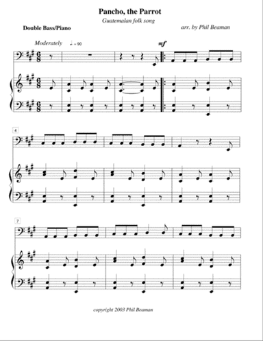 Pancho, the Parrot-double bass and piano