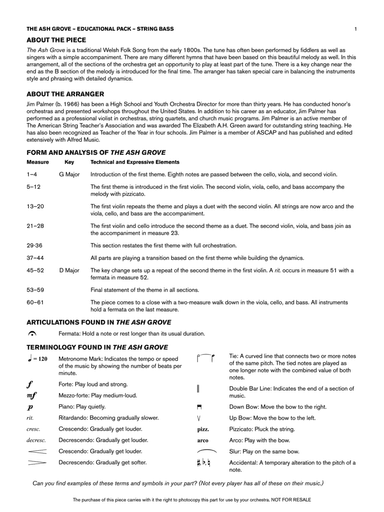 The Ash Grove: Bass Educational Pack