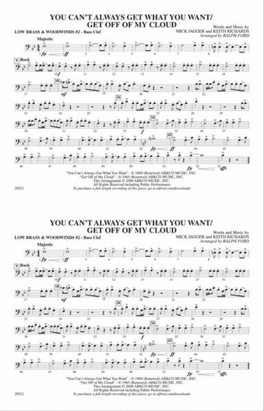 You Can't Always Get What You Want / Get Off of My Cloud: Low Brass & Woodwinds #2 - Bass Clef