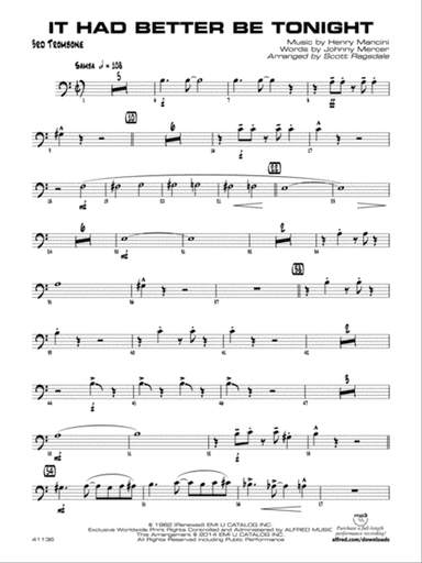 It Had Better Be Tonight: 3rd Trombone