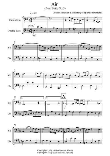 Air on a G String for Cello and Double Bass Duet
