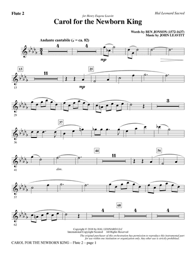 Carol For The Newborn King - Flute 2