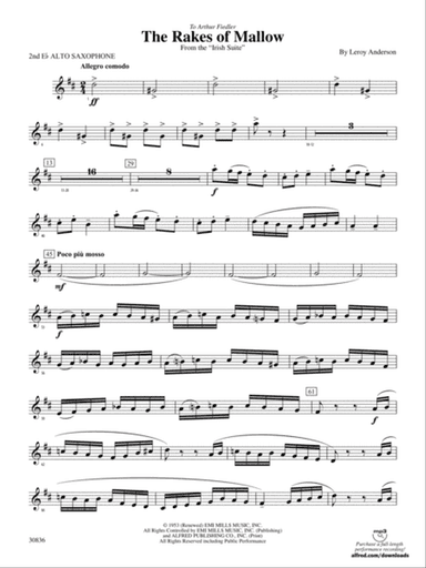 The Rakes of Mallow (from the Irish Suite): 2nd E-flat Alto Saxophone