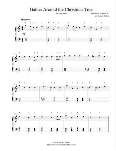 Gather Around the Christmas Tree - for easy piano