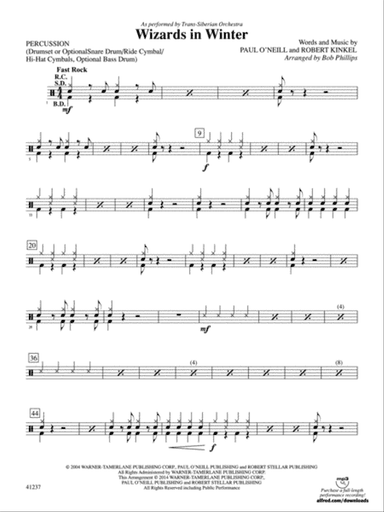 Wizards in Winter: 1st Percussion