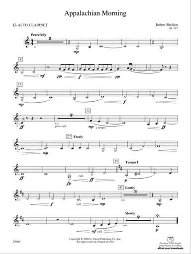 Appalachian Morning: (wp) E-flat Alto Clarinet