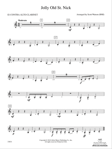 Jolly Old St. Nick: (wp) E-flat Contrabass Clarinet