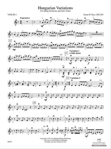 Hungarian Variations: 1st Violin