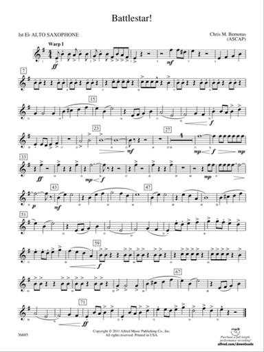 Battlestar!: E-flat Alto Saxophone