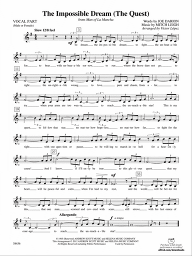 The Impossible Dream (from Man of La Mancha): Vocals