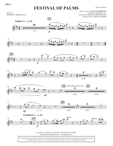 Festival of Palms (Full Orchestra) - Flute 1