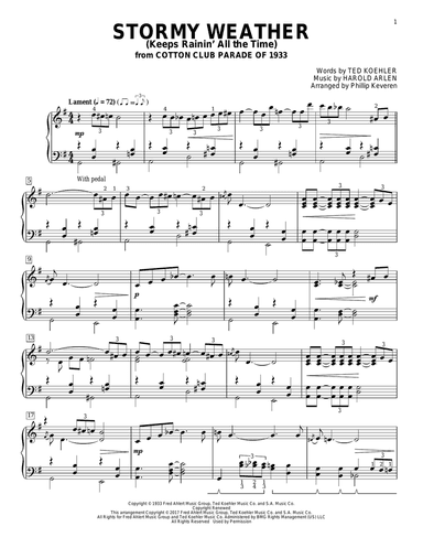 Stormy Weather (Keeps Rainin' All The Time) (arr. Phillip Keveren)