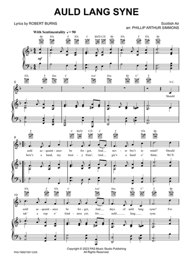Auld Lang Syne (Keys: D, F)