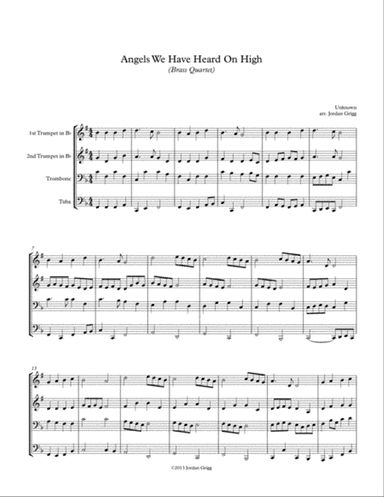 Angels We Have Heard On High (Brass Quartet)