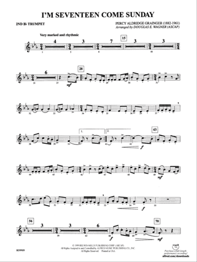 I'm Seventeen Come Sunday: 2nd B-flat Trumpet