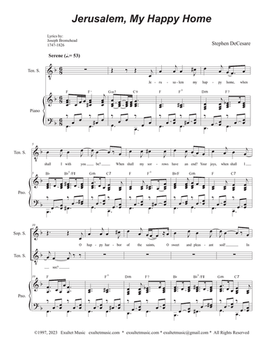 Jerusalem, My Happy Home (Soprano and Tenor solos with SATB)