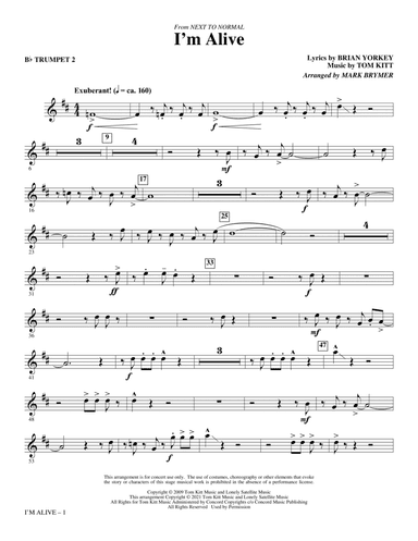 I'm Alive (from Next To Normal) (arr. Mark Brymer) - Bb Trumpet 2