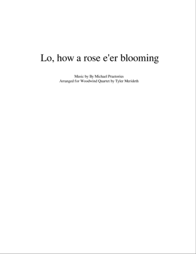 Lo, How A Rose E'er Blooming for Woodwind Quartet
