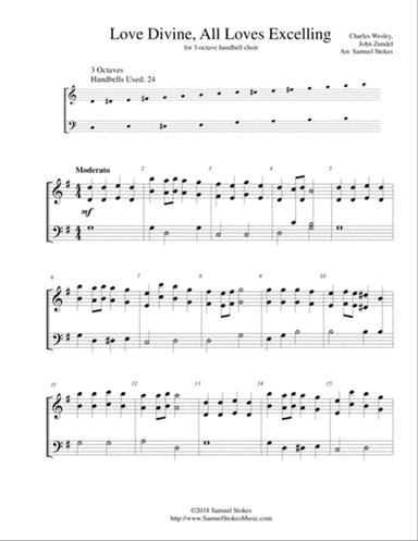 Love Divine, All Loves Excelling - for 3-octave handbell choir