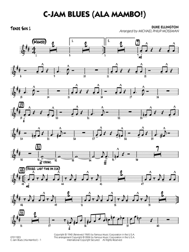 C-Jam Blues (ala Mambo!) (arr. Michael Philip Mossman) - Tenor Sax 1