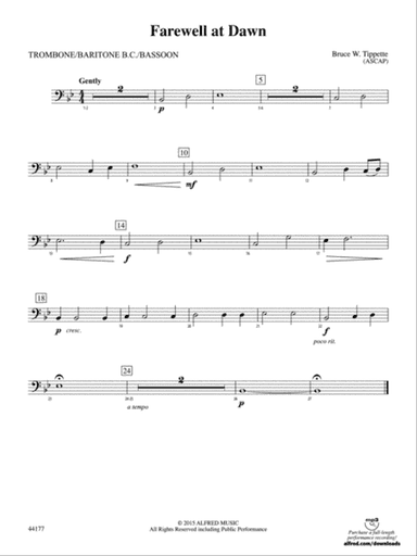 Farewell at Dawn: 1st Trombone