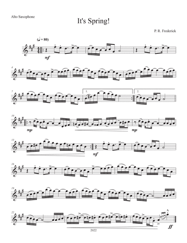 It's Spring! (Alto Saxophone solo)