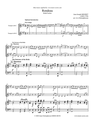 Rondeau - Bridal Fanfare - 2 Trumpets and Piano in Ama