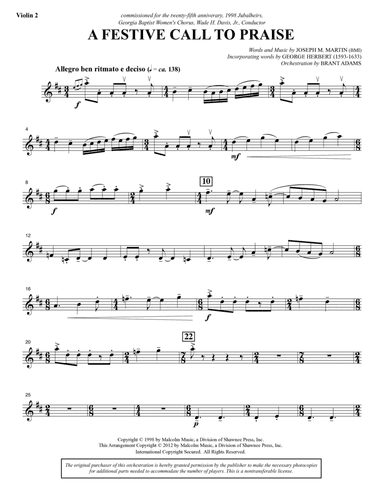 A Festive Call to Praise - Violin 2
