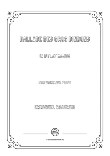 Chabrier-Ballade des gros dindons in D flat Major,for Voice and Piano