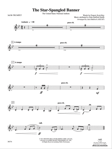 The Star-Spangled Banner: 3rd B-flat Trumpet