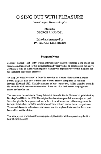 O Sing Out with Pleasure