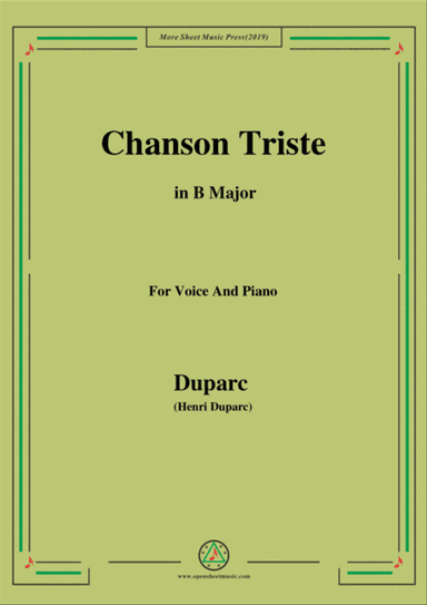 Duparc-Chanson Triste in B Major