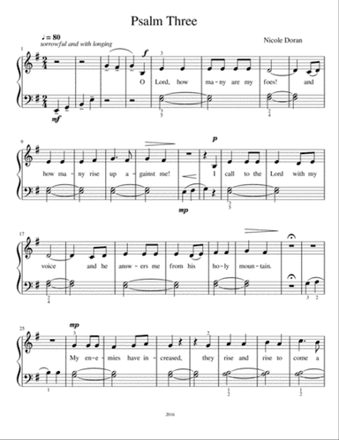 Psalm Three for voice and piano