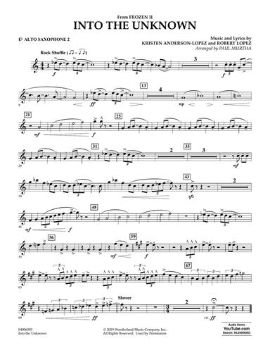 Into the Unknown (from Disney's Frozen 2) (arr. Paul Murtha) - Eb Alto Saxophone 2
