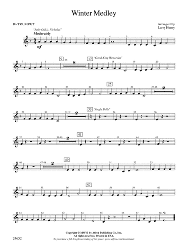 Winter Medley: 1st B-flat Trumpet
