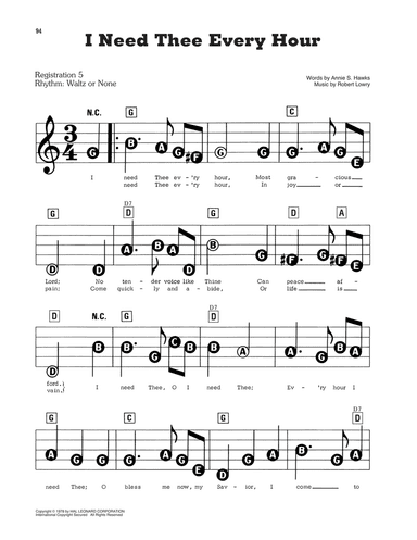 I Need Thee Every Hour