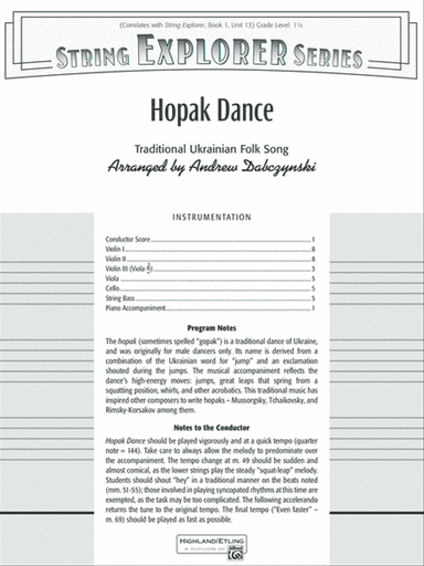 Hopak Dance: Score